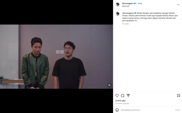 Kiesha Alvaro Maafkan Dimas Anggara: Semoga Bisa Jadi Abang Adik yang Baik