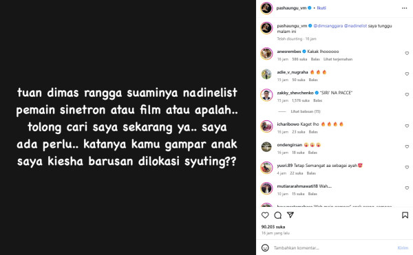 Pasha Ungu Tantang Dimas Anggara Bertemu usai Diduga Tampar Kiesha Alvaro