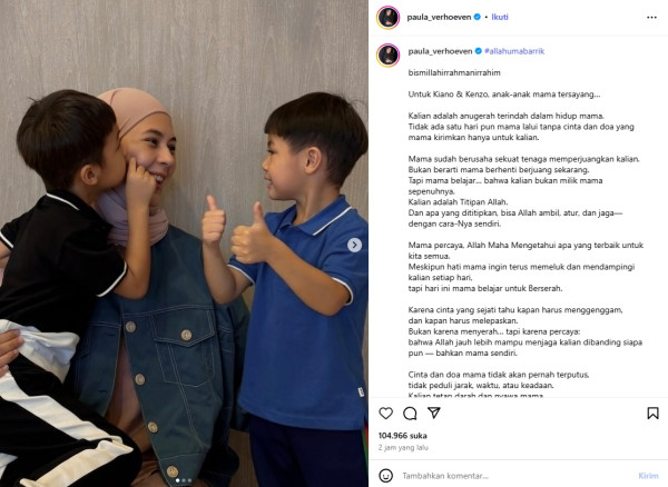 Baim Wong Dapat Hak Asuh Anak, Paula Verhoeven Pilih Tak Ajukan Kasasi