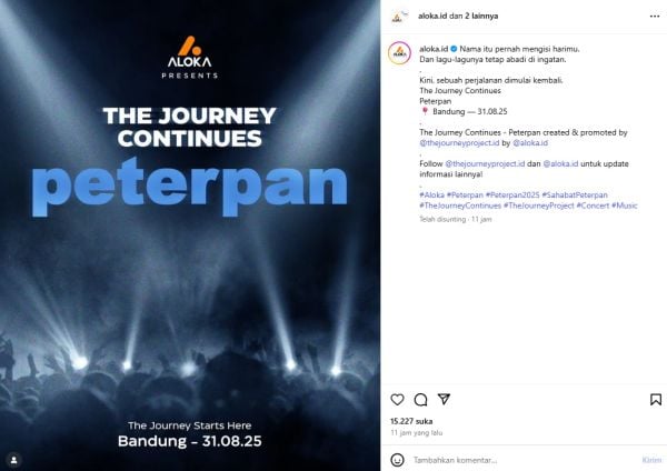 Peterpan Comeback, Musisi Indonesia Ramai-ramai Tunjukkan Dukungan