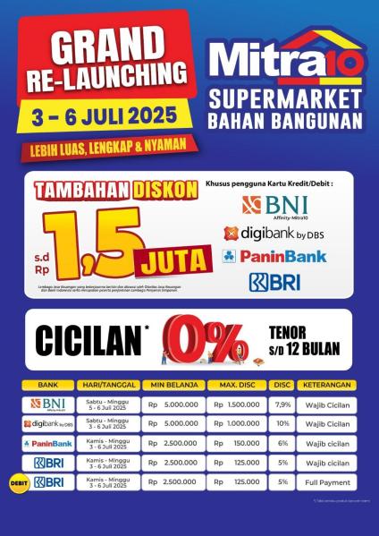 Grand Relaunching Mitra10 Balikpapan: Dapatkan Harga Spesial, Promo Seru hingga Hadiah Motor