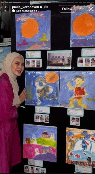 Momen Haru Paula Verhoeven Saat Hadiri Acara Sekolah, Menangis Lihat Lukisan Kiano dan Kenzo