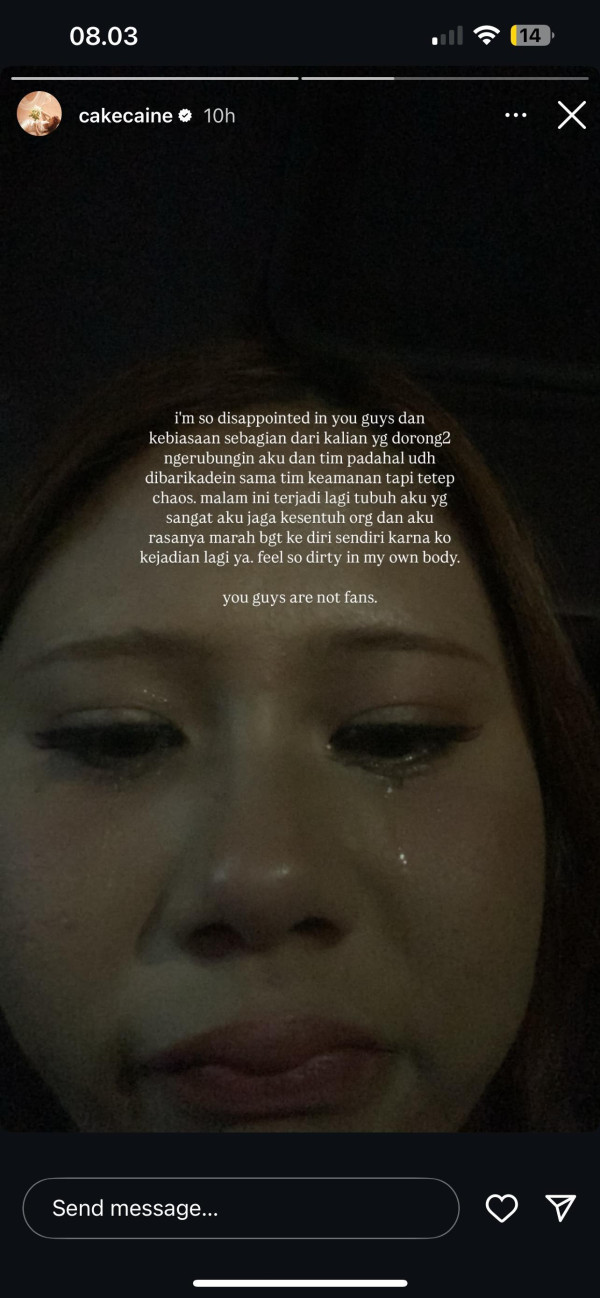 Nadin Amizah Marah Besar Tubuhnya Dipegang Fans saat Konser: Aku Merasa Kotor!
