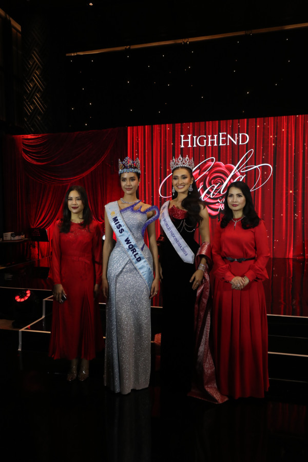 HighEnd Gala 2025 Jadi Ajang Reuni Monica Kezia dan Miss World Opal Suchata