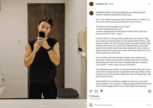 Dulu Kurus karena Kemo, Kini Vidi Aldiano Tampil Lebih Kuat dan Berotot!