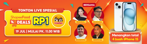 Promo ShopeeFood Deals Hadir Kembali, Mulai dari RP1 di HokBen hingga Diskon Harga Spesial di Beragam Merchant Populer Lainnya!