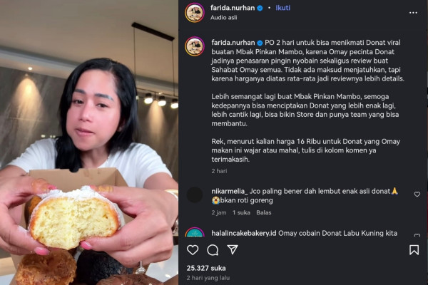Donat Pinkan Mambo Dijual Rp200 Ribu, Food Vlogger Sebut Mirip Odading