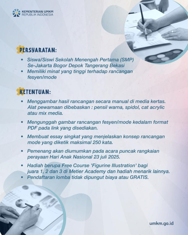 Ayo Ikut! Lomba Rancang Busana Anak Bertema Cerita Rakyat dari Kementerian UMKM