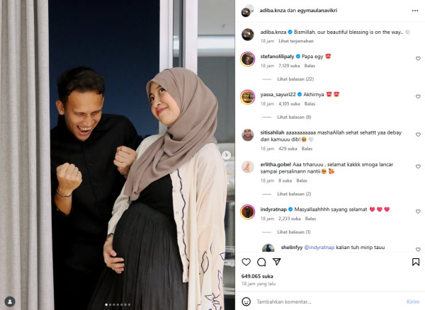 Adiba Khanza Umumkan Hamil Anak Pertama: Bismillah