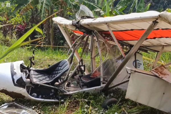 Penampakan Kondisi Pesawat Latih FASI Jatuh di Ciampea Bogor