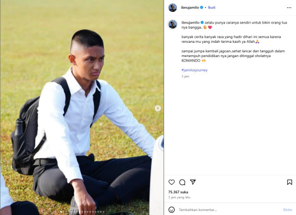 Bangga! Muhammad Dhofin Anak Ibnu Jamil Lolos Akmil 2025
