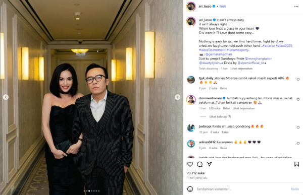 Ari Lasso Pamer Foto Mesra dengan Dearly Djoshua: Ketika Cinta Menemukan Tempatnya