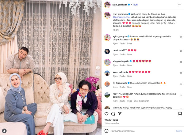 Ivan Gunawan Sambut Kepulangan Syahrini ke Indonesia: Welcome Home Ibu