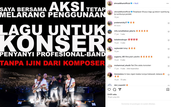 Ahmad Dhani Persilakan Lagu Dewa 19 Diputar di Restoran, Profesional Tetap Harus Izin