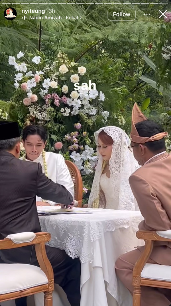 Selamat! Nadin Amizah dan Faishal Tanjung Resmi Menikah