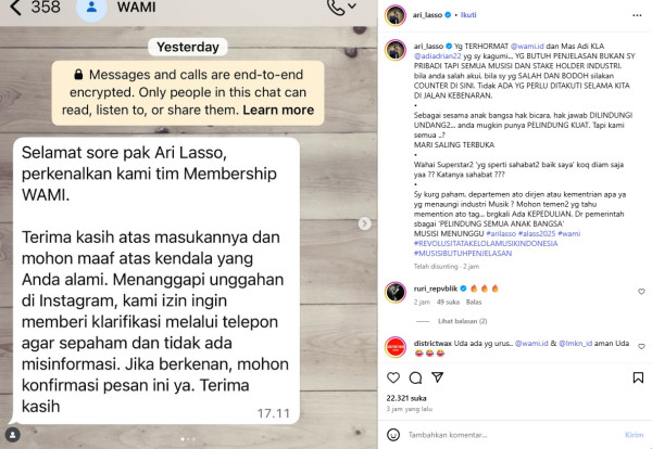 Ari Lasso Tegas Tolak Klarifikasi WAMI, Minta Penjelasan Terbuka untuk Semua Musisi