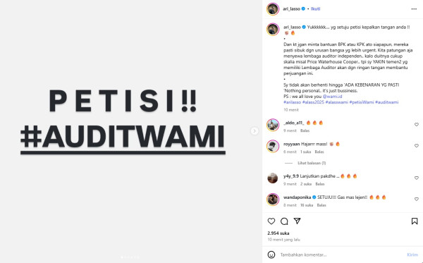 Ari Lasso Buat Petisi Audit WAMI, Ajak Musisi Galang Dana untuk Libatkan Auditor Independen
