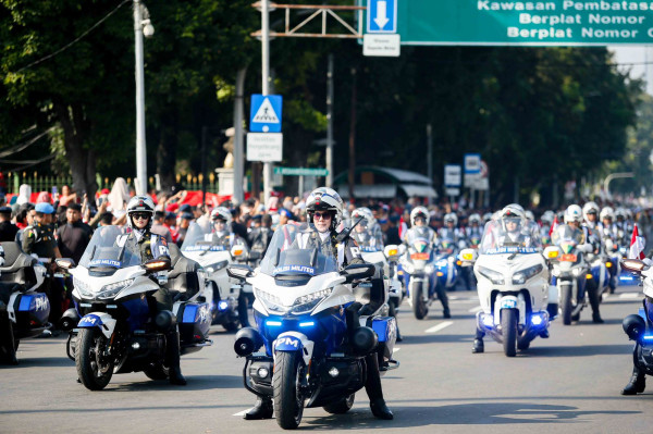 Rombongan Moge Turut Iringi Kirab Bendera Merah Putih ke Istana