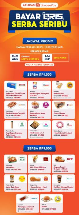 Promo ShopeePay Serba Hemat: Kopi Susu, Mie Ayam, Donat Cuma Rp1.000 dengan QRIS ShopeePay