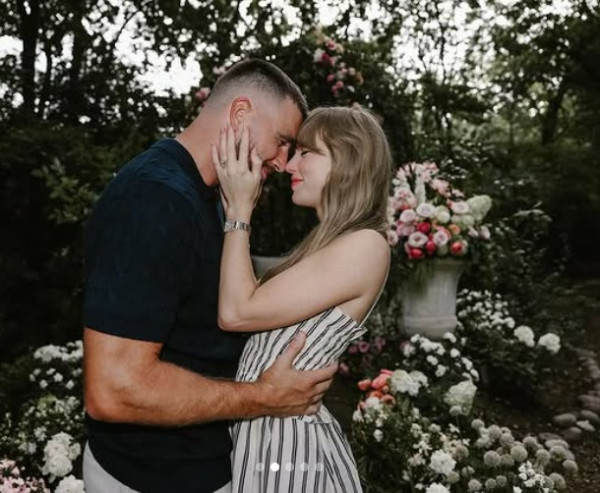 5 Momen Taylor Swift dan Travis Kelce Umumkan Pertunangan nan Romantis di Taman Bunga