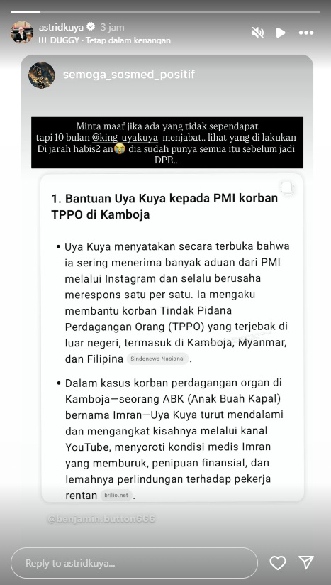 Istri Uya Kuya Buka Suara usai Rumahnya Dijarah, Singgung Harta Dimiliki sebelum Jadi Anggota DPR
