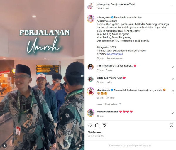 Ruben Onsu Umrah Pertama setelah Mualaf, Ungkap Doa Haru di Tanah Suci