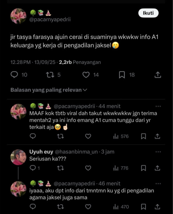 Tasya Farasya Diisukan Gugat Cerai Suami, Rumah Tangga Dikabarkan Retak