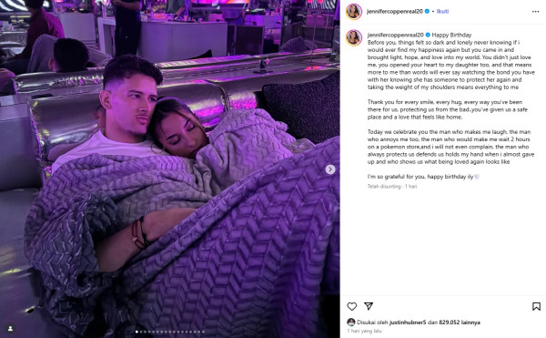 Justin Hubner Ultah, Jennifer Coppen Curhat: Kamu Membawa Cahaya dan Harapan