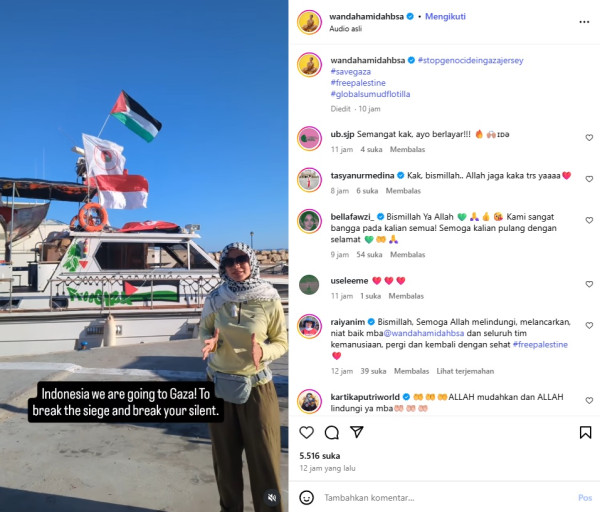 Wanda Hamidah Jadi Satu-satunya Wakil Indonesia dan Perempuan yang Berlayar ke Gaza