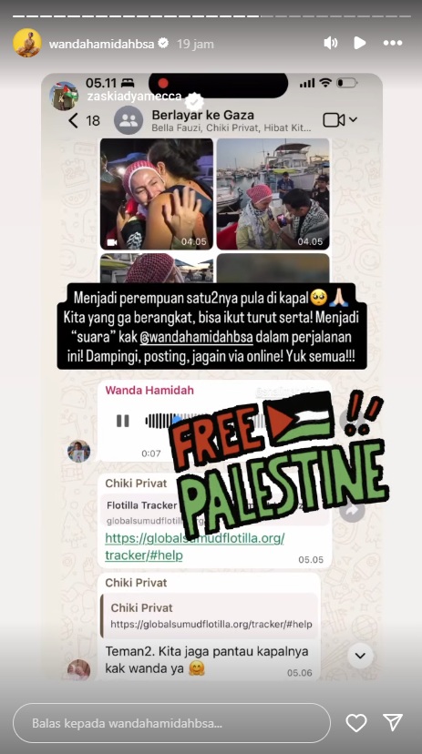 Begini Kondisi Terkini Wanda Hamidah, Satu-satunya Wakil Indonesia dan Perempuan yang Berlayar ke Gaza