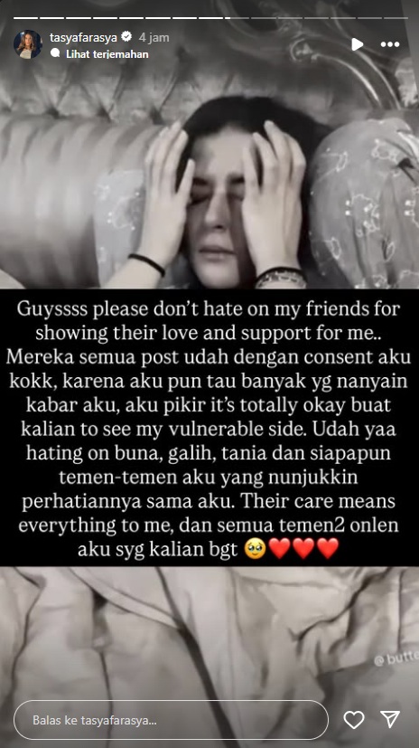 Tasya Farasya Aktif Lagi di Instagram, Sebut Perhatian Sahabat Jadi Kekuatannya