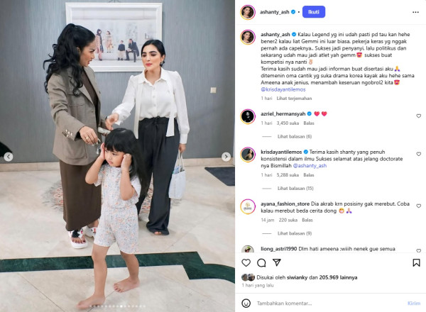 Ashanty Jadikan Krisdayanti Responden Disertasi S3: Terima Kasih Mau Jadi Informan