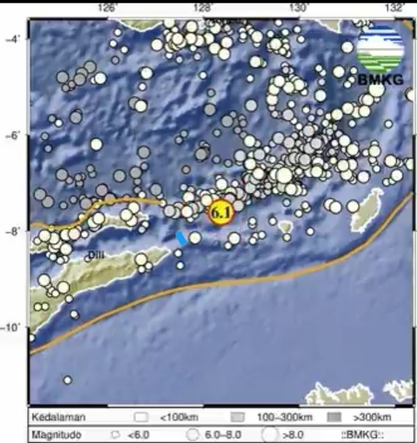 Gempa M6,1 Guncang Maluku Barat Daya Malam Ini