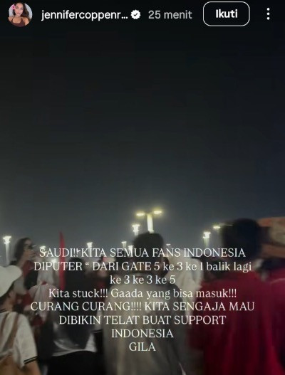 Suporter Indonesia Tak Bisa Masuk Stadion, Jennifer Coppen Sebut Fans Garuda Dipersulit