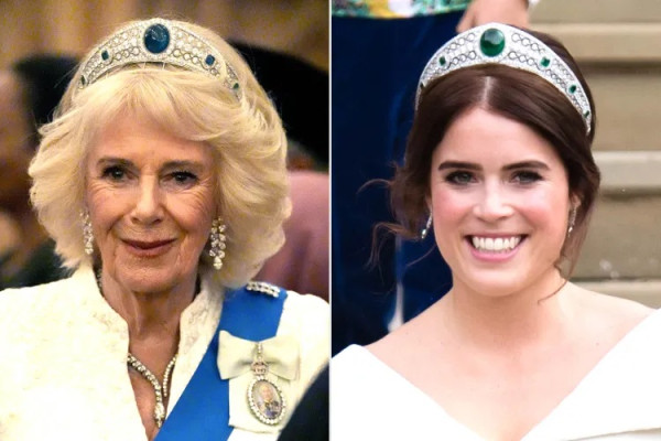 Penampilan Ratu Camilla Kenakan Tiara Pernikahan Putri Eugenie Curi Perhatian