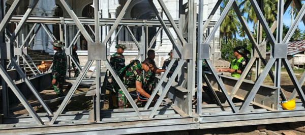 Proyek Jembatan Bailey di Aceh Dikebut di Titik-Titik Kritis