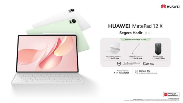 HUAWEI MatePad 12X 2026: Tablet PC-Level untuk Produktivitas Next Level, dengan Layar Ultra-Clear PaperMatte dan M-Pencil Pro Hadiah Sempurna untuk Belajar dan Bekerja