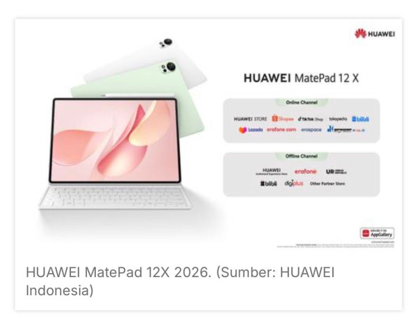 HUAWEI MatePad 12X 2026: Tablet PC-Level untuk Produktivitas Next Level, dengan Layar Ultra-Clear PaperMatte dan M-Pencil Pro Hadiah Sempurna untuk Belajar dan Bekerja