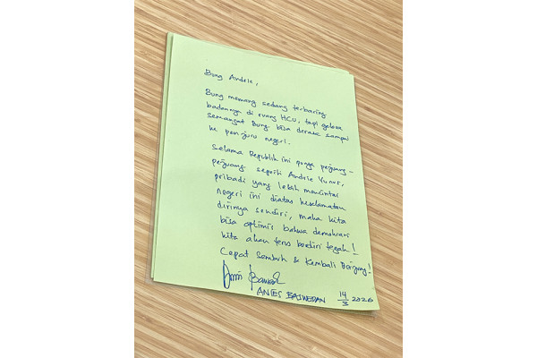 Surat Anies Baswedan untuk Aktivis Kontras Andrie Yunus: Cepat Sembuh dan Kembali Berjuang!