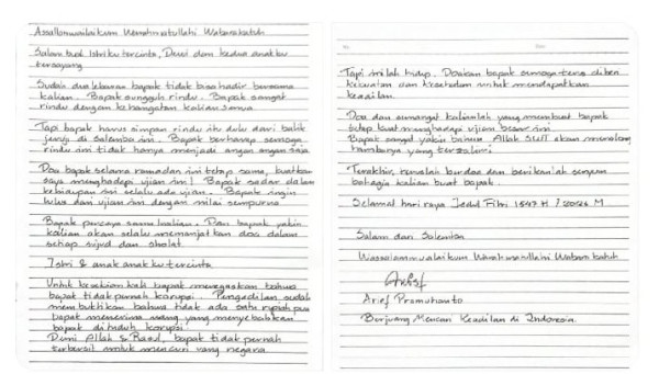 Cari Keadilan, Arief Pramuhanto Kirim Surat Emosional buat Keluarga
