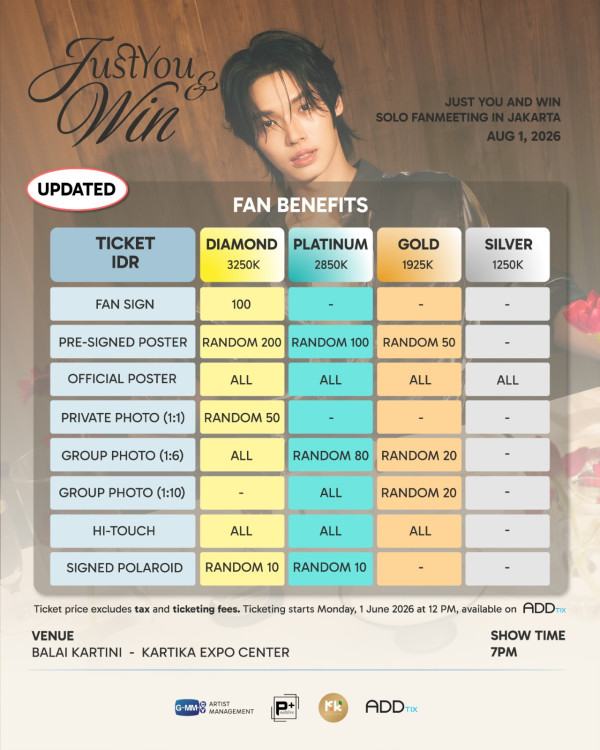 Win Metawin Gelar Fanmeeting di Jakarta, Ada Fansign hingga Hi-Touch