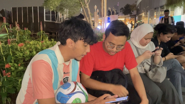 Semarak Nobar Spanyol vs Argentina di Senayan Park