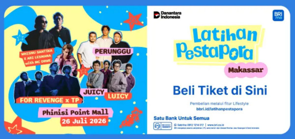 Nonton Latihan Pestapora Makassar Lebih Murah Pakai BRImo, Begini Cara Dapat Promonya!